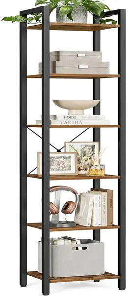 VASAGLE Regal Bücherregal Standregal mit 6 Ebene